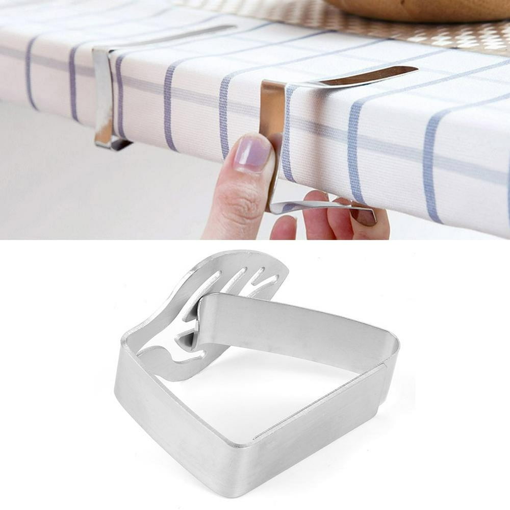 WALFRONT Thick Stainless Steel Table Cloth Clip Kitchen Table Cloth Clip Nonslip Table Clip