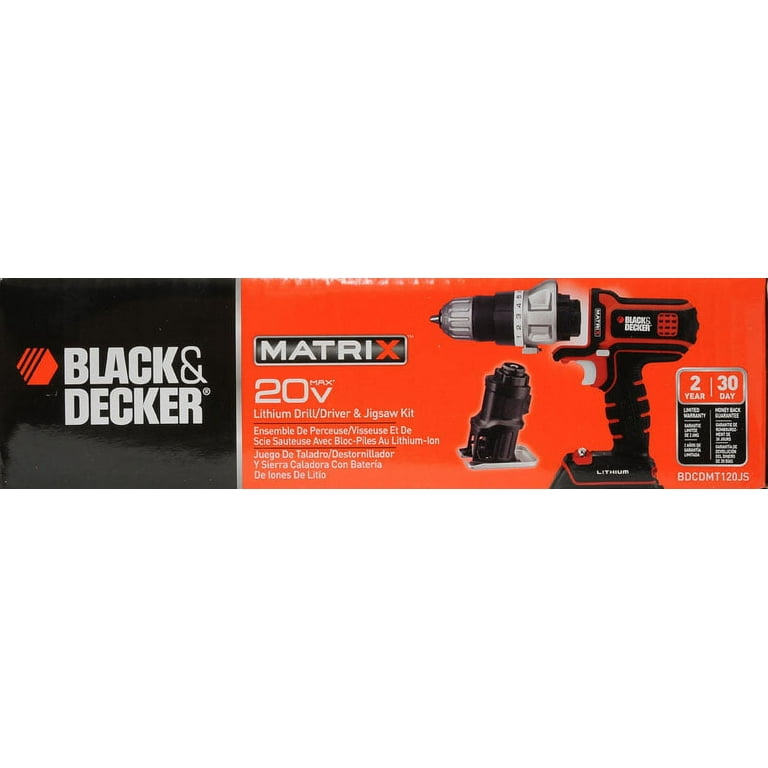 BLACK DECKER BDCDMT120JS 20V MAX Cordless Lithium Ion Matrix Drill and Jig Saw Combo Kit Walmart