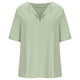 thumbnail image 5 of Camisas sueltas de algodón y lino de manga corta con cuello en V para mujer, blusas de verano OAVQHLG3B Store  lin121212, 5 of 5