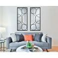 thumbnail image 4 of Tyler Dillon Rectangular Metal Framed Black Wall Mirror with Circular Overlays - 47"H x 21"W, 4 of 10