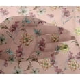 thumbnail image 4 of oneOone Viscose Chiffon Peach Fabric Flower & Leaves Watercolor Sewing Material Print Fabric By The Yard 42 Inch Wide, 4 of 4