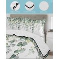 thumbnail image 4 of Quilts Twin XL Size, Eucalyptus Leaves Soft Comforter Bedding Set for Bed, Spring Farmhouse Retro Botanical Lightweight Quilted Bedspread with Pillow Cover(2 Pieces) for All Season, 68x98 Inch, 4 of 6