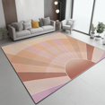 thumbnail image 2 of Area Rug Machine Washable Simple Sun Stripes Theme, 2 X 3 ft Large Carpet Foldable for Bedroom Dining Room Home Office, Light Pink Fade Stain Resistant Indoor & Outdoor Rugs, 2 of 7