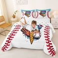 thumbnail image 3 of Erosebridal Kids Sports Queen Comforter Set, Baseball Ice Cream Bedding Comforter Set, Colorful Polka Dots Reversible, 1 Comforter and 2 Pillowcases, 3 of 6