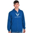 thumbnail image 5 of US Air Force Military Wings Emblem Zip Up Hoodie Men's Women's Brisco Brands S, 5 of 6