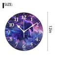 thumbnail image 2 of 12 Inch Wall Clock Battery Operated Silent Clock Decorative for Office, Kitchen, Outdoor, Living Room，a Beautiful Unicorn and Snowflakes Multicolor, 2 of 4