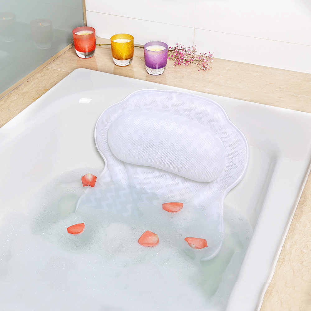 Hot Tub Bath Pillow for Bathtub with Strong Suction Cups, Extra Large