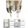 thumbnail image 6 of Abstract Black Brown Tie Up Curtains for Window, Thermal Insulated Balloon Shade Adjustable Rod Pocket Curtains Valance Panels for Kitchen Bathroom Cafe 42 x 45 Vintage Geometric Art, 6 of 6