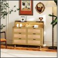 thumbnail image 2 of 43.31"6-Drawers Rattan Storage Cabinet Rattan Drawer with LED Lights and Power Outlet,for Bedroom,Living Room,Natural, 2 of 9