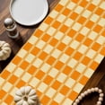 thumbnail image 2 of Orange Striped Table Runner, Autumn Thanksgiving Kitchen Dining Table Decoration for Home Party Decor 13x36 Inches, 2 of 9