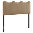 thumbnail image 2 of Athena Stain-Resistant Performance Velvet Queen Size Headboard in Taupe, 2 of 8