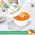 thumbnail image 4 of Two Pieces Of Square Heat Insulation Pad Oven Mitts 7x9.8 Inch Oven Microwave Kitchen Cooking Baking Beautiful Palm Trees, 4 of 7