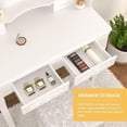 thumbnail image 2 of Vanity Table Set with 4 Drawer, Makeup Dressing Table w/Cushioned Stool, Girls Women Bedroom Furniture Set Oval Mirror, 2 of 8