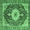 thumbnail image 1 of Ahgly Company Indoor Square Medallion Emerald Green Traditional Area Rugs, 8' Square, 1 of 4
