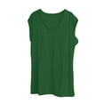thumbnail image 4 of Qwertyu Tank Top for Women Solid Color V Neck Sleeveless Causal Sexy Shirts Hawaiian Beach Holiday Sports Workout Running Tees Summer Basic Tops Green S, 4 of 5