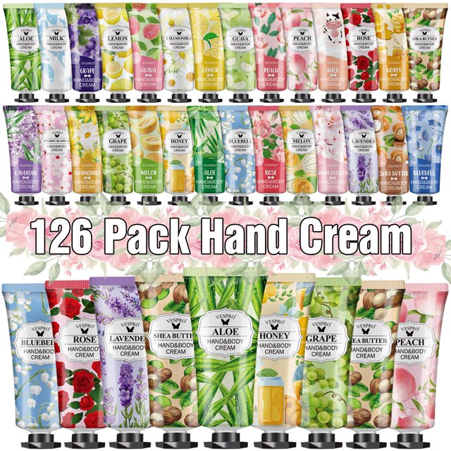 Set de crema de manos VESPRO, paquete de 126 unidades, para mujer, talla de viaje
