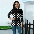 thumbnail image 7 of Zip-Front Polo Top for Women - Casual 3/4 Sleeve Blouse with Collar, Perfect for Golf, Tennis or Active Lifestyle Black S, 7 of 7