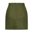thumbnail image 6 of Deago Women's High Waist Faux Suede Side Split Bodycon Short A Line Mini Pencil Skirt (Green, M), 6 of 9