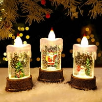 Mecorevxz Christmas Luminous Water Filled Candles Small Wind Lights Night Lights Ornaments Christmas Decorations100ml