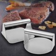 thumbnail image 4 of Stainless Steel Meat Press Tool - 304 Durable Construction with Square & Round Shapes for Burgers, Steaks | Manual Operation, Compact Design, Consistent Pressure Plate | Essential Kitchen Accessory, 4 of 5