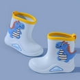 thumbnail image 3 of Huesdet Toddler Rain Boots with Easy-On Handles, Waterproof Rubber Kids Rain Boots for Girls and Boys, in Fun Printed & Colors(Light Blue,2.5-3 Years), 3 of 3