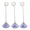 thumbnail image 1 of 3PCS Heart Iron Wire Note Photo Memo Holder Crystal Diamond Base Place Paper Holders Clips for Home Decor Party (Purple), 1 of 8