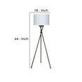 thumbnail image 5 of Benjara Floor Lamp with Tubular Metal Tripod Base, Black and White, 5 of 5