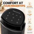 thumbnail image 4 of 23" Space Heater for Indoor Use, 1500W Fast Heating Oscillating Tower Ceramic Electric Heater with 7-Color Light, Thermostat, 12H Timer, Remote Control & Overheat Protection for Bedroom, Office, 4 of 7