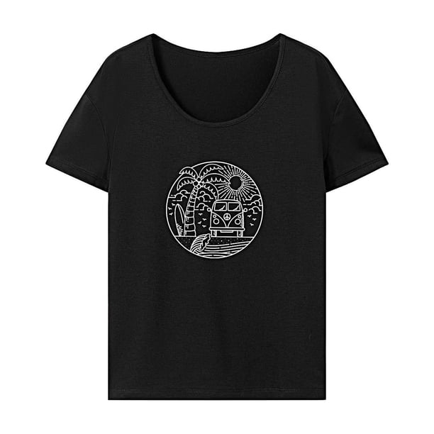 Camiseta de mujer verano señoras ropa de calle cómodos trajes femeninos casual básico SG