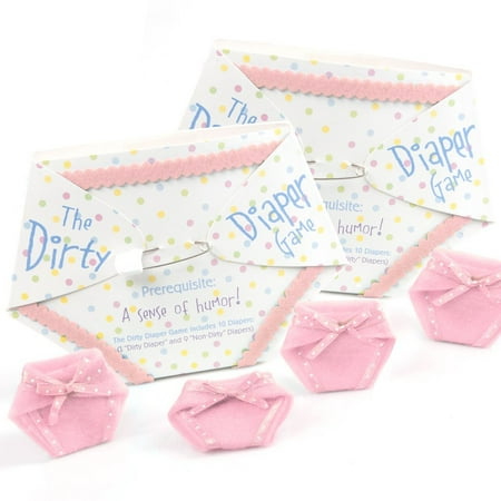 the dirty diaper game - baby shower game - pink (20 diapers)