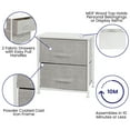 thumbnail image 4 of Flash Furniture Harris 2 Drawer Wood Top White Nightstand Storage Organizer with Cast Iron Frame and Light Gray Easy Pull Fabric Drawers, 4 of 11