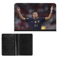 thumbnail image 2 of Kylian Mbappé Porta Pasaporte y Cartera de Viaje Premium de Cuero PU, Funda de Pasaporte Bloqueo RFID con Ranuras para Tarjetas de Crédito, Estuche para Libro de Pasaporte para Familia 10cm × 15cm, 2 of 6