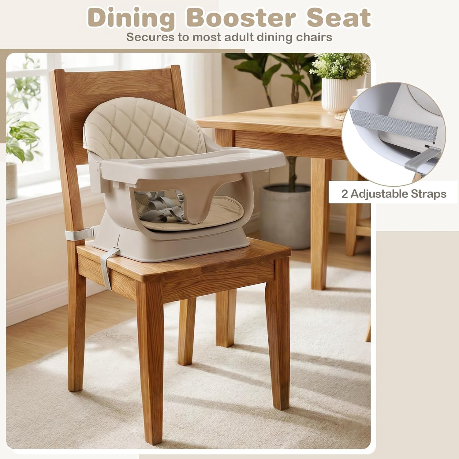 INFANS Baby High Chair, 6 in 1 Wooden Convertible Highchair for Babies and Toddlers, Infant Dining Booster Seat Kids Stool with Adjustable Removable Tray