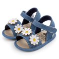 thumbnail image 3 of Uccdo Infant Baby Girls Summer Flower Sandals Flats Newborn Soft Sole First Walker Dress Shoes 0-18M, 3 of 6