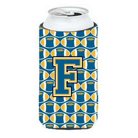 

Carolines Treasures CJ1077-FTBC Letter F Football Blue and Gold Tall Boy Beverage Insulator Hugger Tall Boy