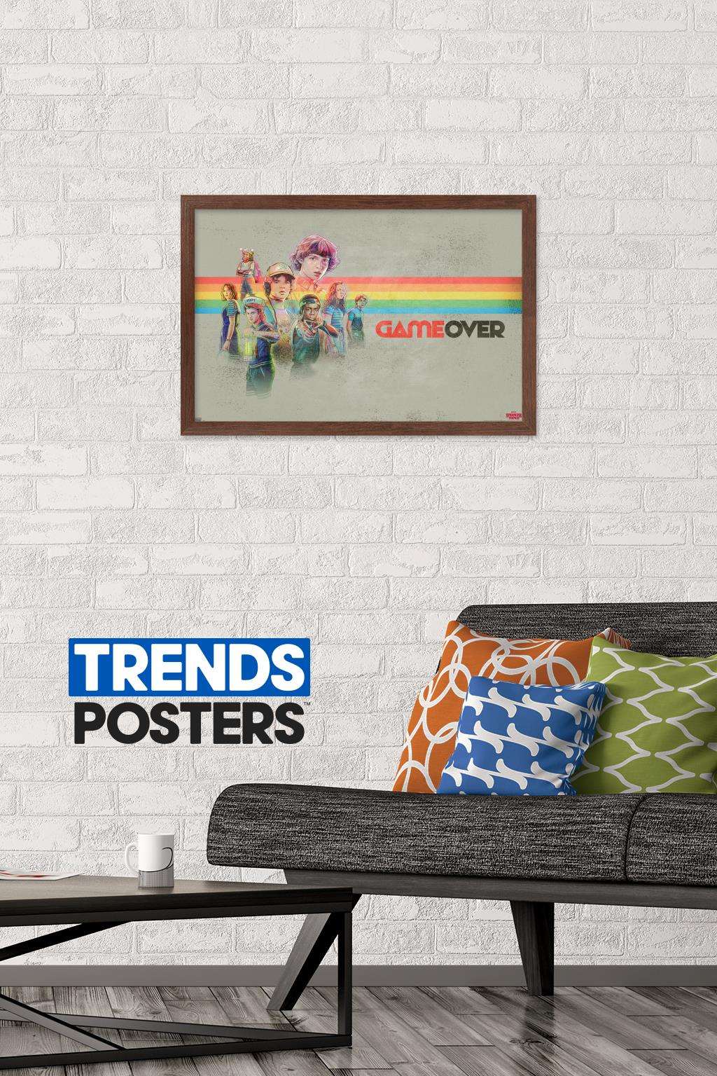 Netflix Stranger Things 3 - Game Over Wall Poster, 14.725" x 22.375", Framed