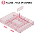 thumbnail image 3 of Expandable Desk Drawer Organizer, Mesh Tray with 10 Adjustable Compartments, Desk Organizers for Office Supplies, Makeup & Vanity (Expandable-Pink 2pack), 3 of 17