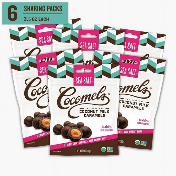 CoComels Bites, Sea Salt 60% Dark Chocolate, 3.5 oz - Case of 6