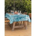 thumbnail image 3 of Outdoor Tablecloth with Umbrella Hole for Patio/Picnic/Party/Camping, Teal Coastal Waterproof Table Cloth Rectangle Table Cover Washable, Summer Ocean Sea Waves Starfish Corals (54"x 80"), 3 of 8