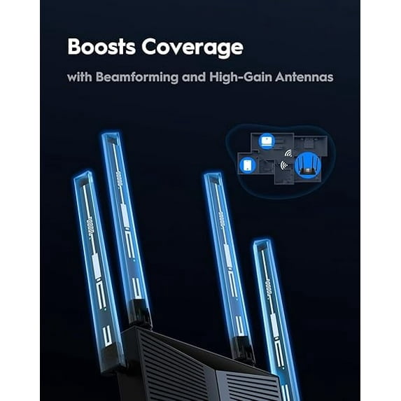 Cudy - BE3600 Dual-Band Wi-Fi 7 Router, Lightning-Fast Speeds, 2.5G Multi-Gig Connectivity, Far-Reaching Coverage, Smooth and Stable, WR3600H - Black