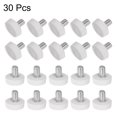 thumbnail image 4 of Unique Bargains 30 Paquets M5 x 9 mm Filetage Mâle Boutons Moletés Vis pour Pouce Boutons de Serrage Prise Blanc, 4 of 5