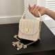 thumbnail image 5 of Bolso bandolera cuadrado para mujer, Bolso hobo con perlas de paja para regalo de cumpleaños (blanco), 5 of 8