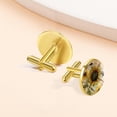 thumbnail image 7 of PhooArto Men's Classic Stainless Steel, Sunflower Floral Bee on Rustic Wooden Cufflinks Business Wedding Shirts, Golden, 7 of 7