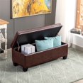 thumbnail image 2 of Fallyn 42" Faux Leather Rectangular Storage Ottoman, 2 of 9