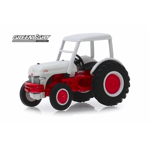 1947 Ford 8N Tractor with Canopy, White and Red - Greenlight 48030/48 - 1/64 scale Diecast Model Toy Car