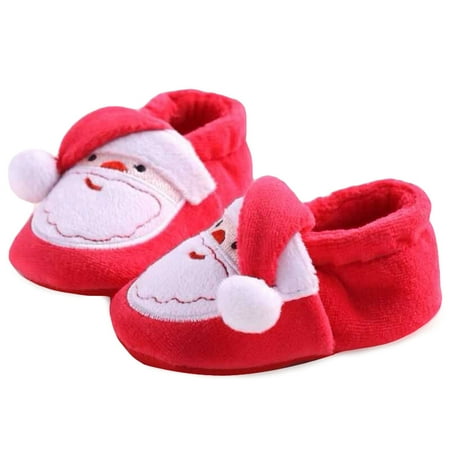 

Kupretty Newborn Girl Warm Shoes Santa Claus Winter Snow Boots Walking Shoes