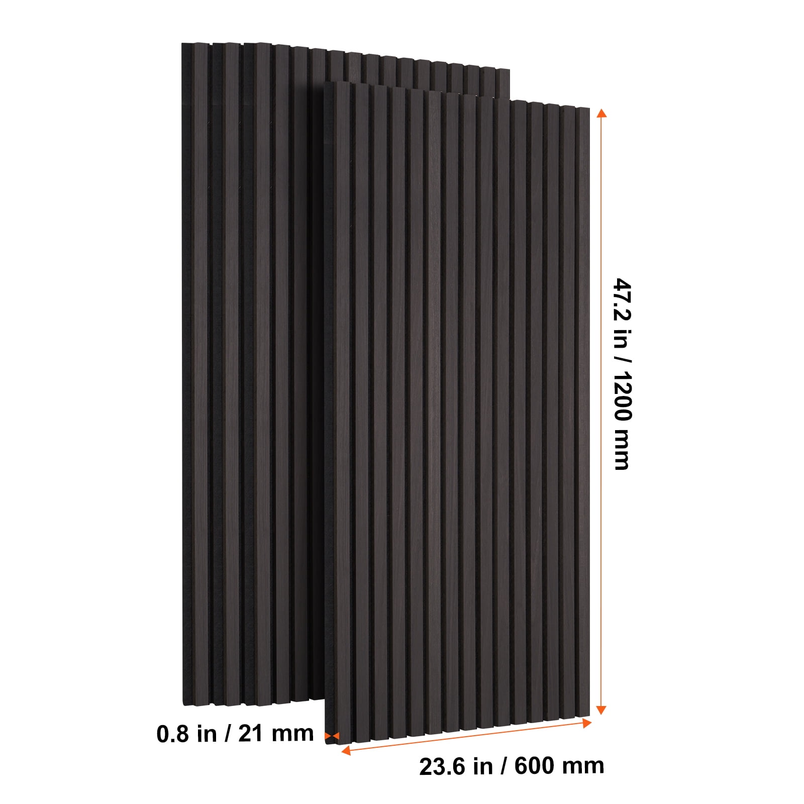 VEVOR Wood Slat Acoustic Panels, 23.6 x 47.2 inch, MDF Accent Wooden Wall Panels for Modern Interior Wall Decor, Faux Wood Wall Board Panels for Noise Reduction, Black Oak