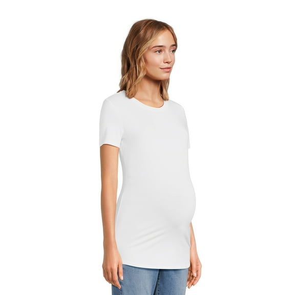 Time and Tru Maternity Essentials Non Shirred Tee, Sizes S-XXL
