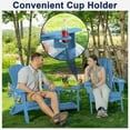 thumbnail image 4 of Folding Adirondack Chair, SGS Tested, Wooden Textured with Cup Holder, Heavy All-Weather HDPE Comfortable Set Poolside Backyard Lawn Navy Blue, 4 of 8