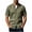 A388-Army Green, variant on Kalauyu Men Short Sleeve Button Down Shirts Stand Collar Casual Summer Fashion Lightweight Solid Color Top